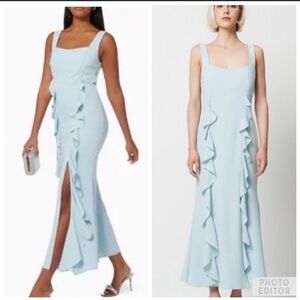 NWT Elliat Elegant Light Blue Ruffle Dress